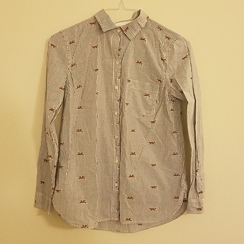 Fox print button down shirt